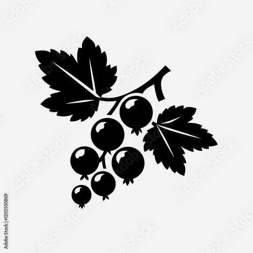 Currant silhouette in black on a white background