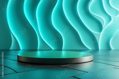 Teal Abstract Architecture Display Platform
