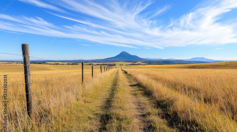 Serene Grassland with Distant Mountain Serene Grassland with Distant Mountain