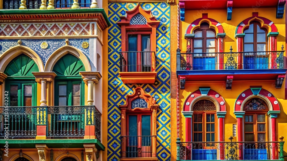 Fototapeta premium Abstract Spanish & English Architectural Influences: Modern Design Documentary Photography