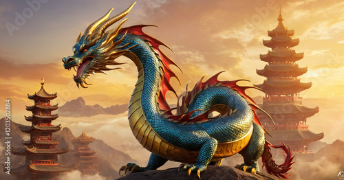 Obraz na płótnie Figures Year of the Dragon 2025 w salonie
