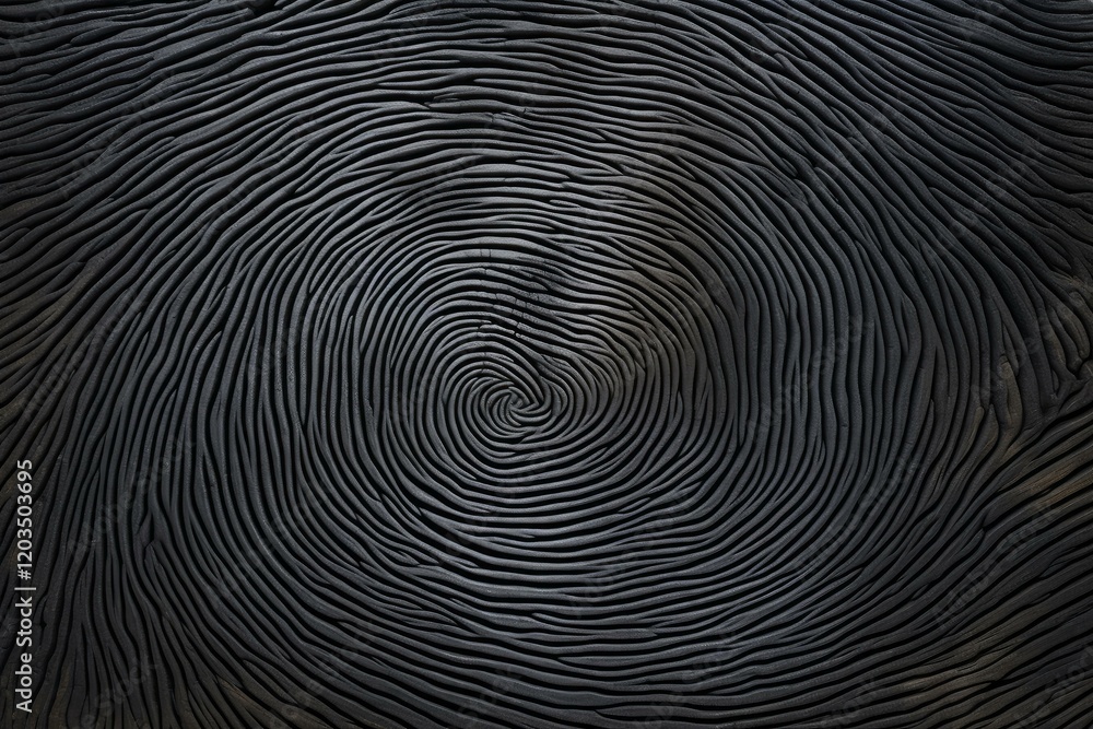 Close up of dark wood grain forming concentric circles, creating an abstract and mesmerizing pattern Close up of dark wood grain forming concentric circles, creating an abstract and mesmerizing pattern