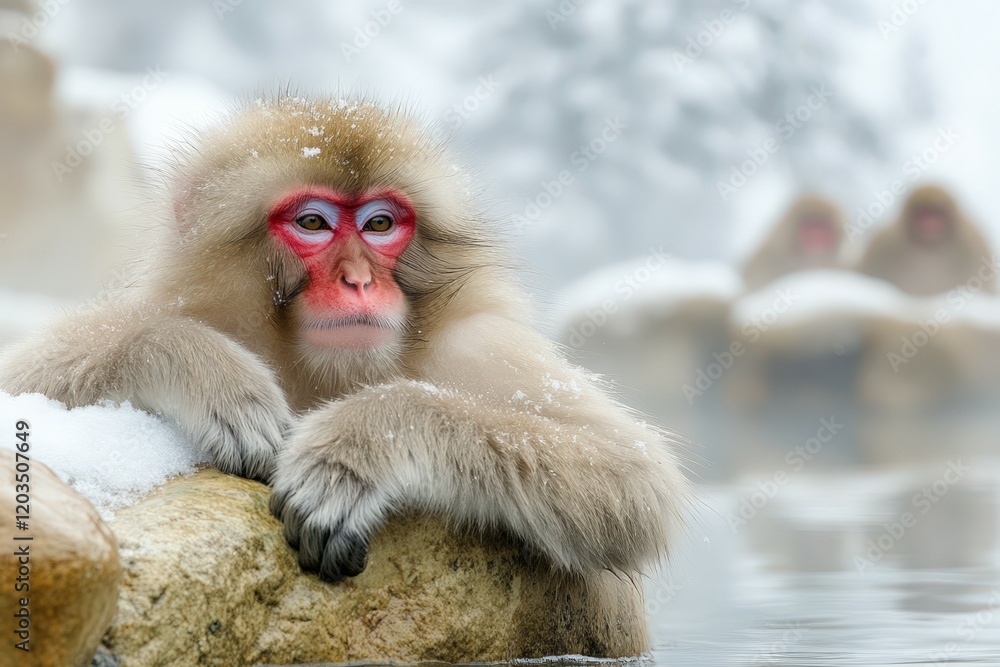 Fototapeta premium Lama close-up, Hyper Real. Beautiful simple AI generated image