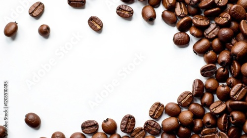 Roasted Coffee Beans Frame with Ample White Space for Text or Design Elements