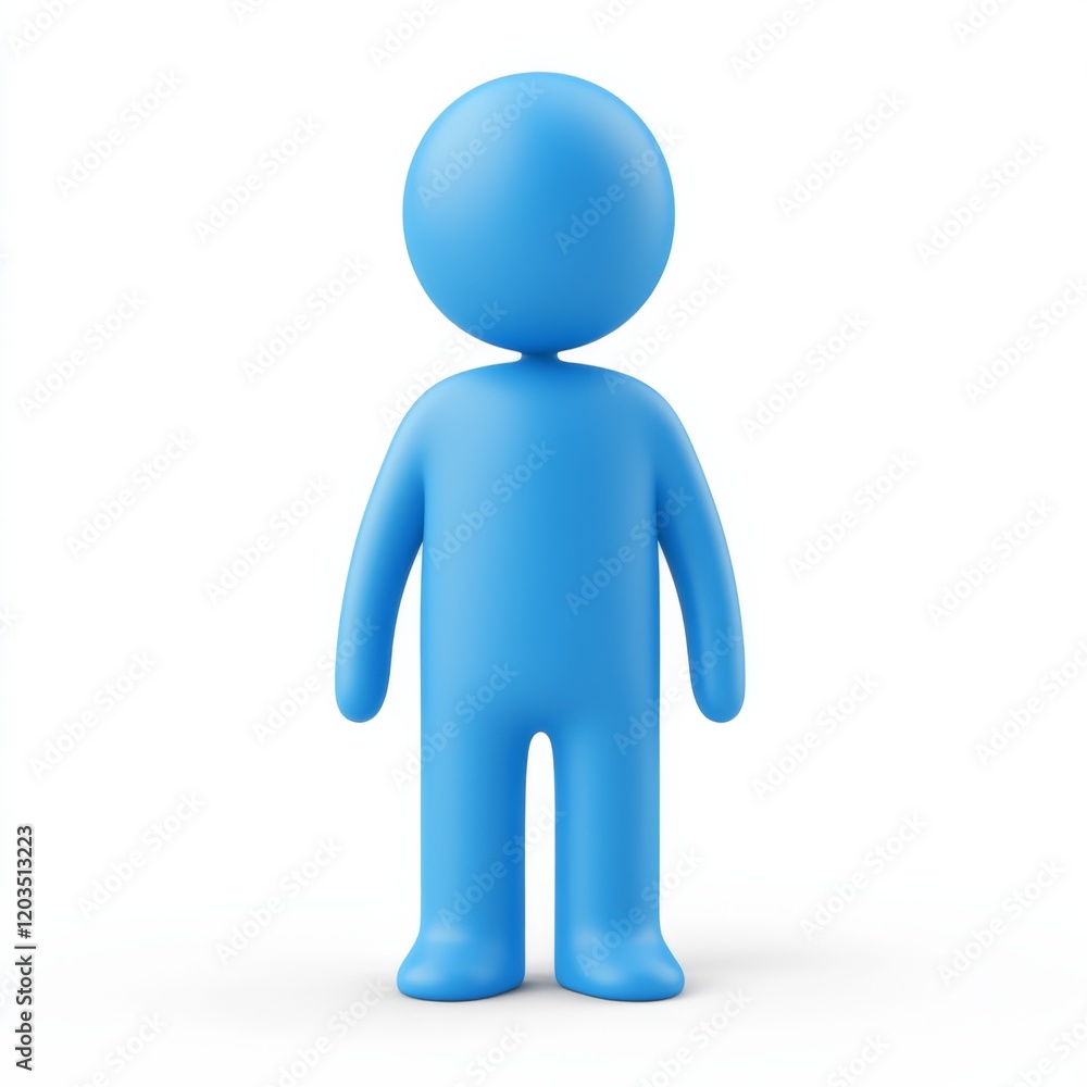 3D Rendered Male Avatar, Full Body in Blue, Faceless on White Background 3D Rendered Male Avatar, Full Body in Blue, Faceless on White Background