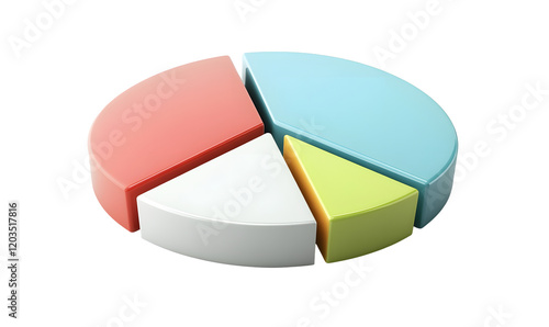 3D pie chart data analysis presentation infographic