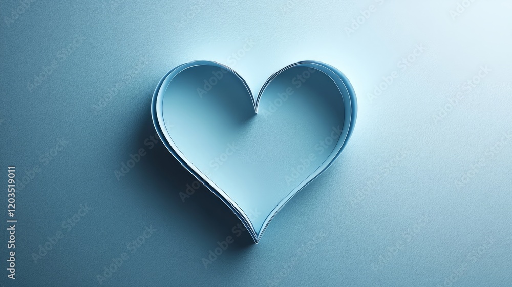 Light grayish-blue background with a minimalistic heart-shaped outline in white Light grayish-blue background with a minimalistic heart-shaped outline in white