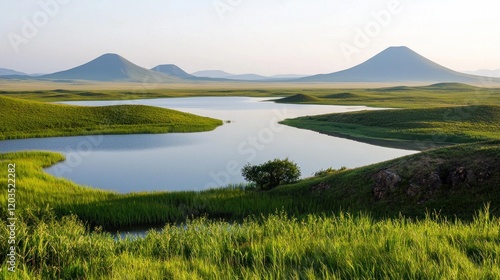 Serene Lake and Rolling Hills