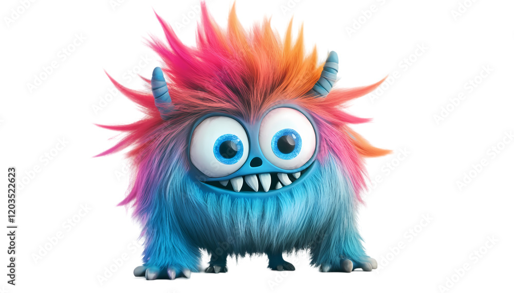 Cute Colorful Fluffy Monster Cartoon Character Design Illustration 3d fun fur big kid fun blue pink Cute Colorful Fluffy Monster Cartoon Character Design Illustration 3d fun fur big kid fun blue pink