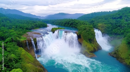 Lush Tropical Waterfall Landscape