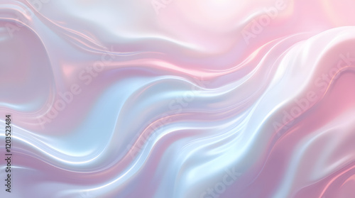 Wallpaper Mural Digital art with abstract, flowing and iridescent elements, creating a sense of movement with soft pastel swirls and shiny metallic finishes. Abstract background. Torontodigital.ca