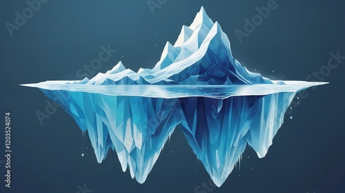 Abstract iceberg illusion diagram depicting what people see versus what lies beneath

 photo