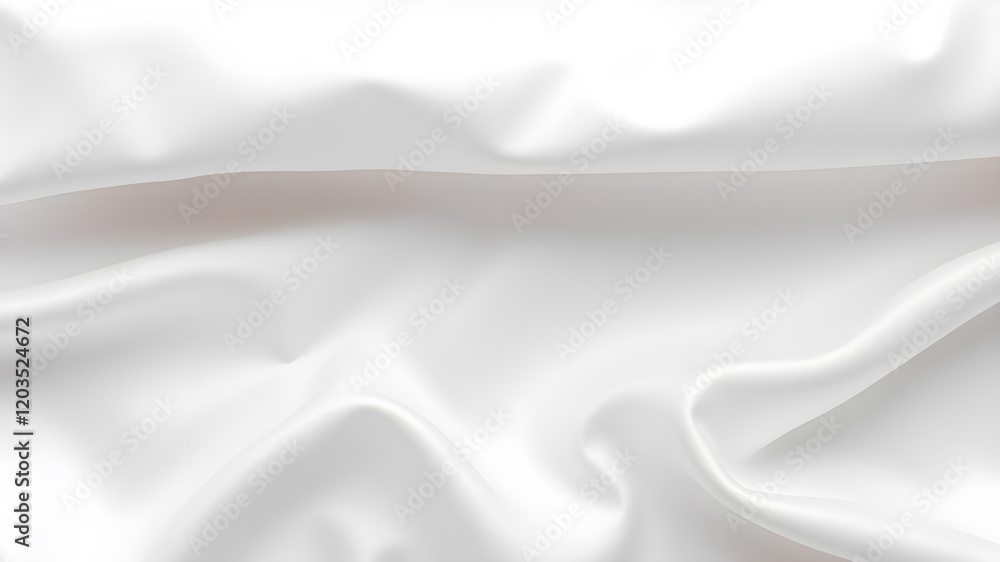 Fototapeta premium white silk fabric background copy space. Generative AI