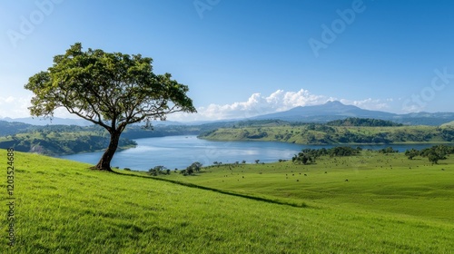 Solitary Tree by Serene Lake