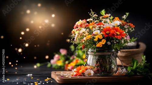 Wallpaper Mural Vibrant wildflowers bloom brightly in soft warm light. AI Generated Torontodigital.ca