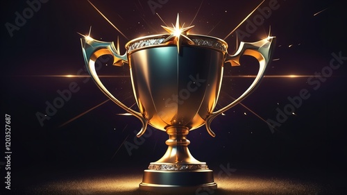 Abstract image of a champion cup in the form of a modern sculpture

 photo