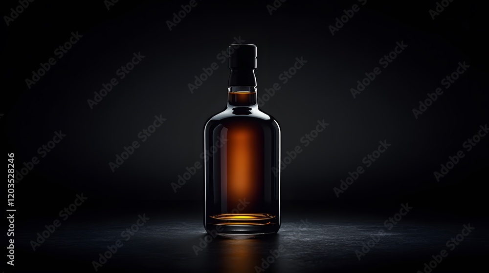 wine bottle on black wine bottle on black