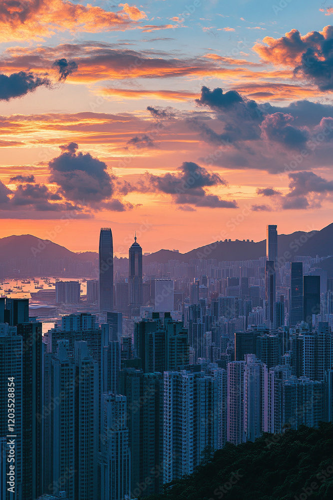 Fototapeta premium sunset over the city