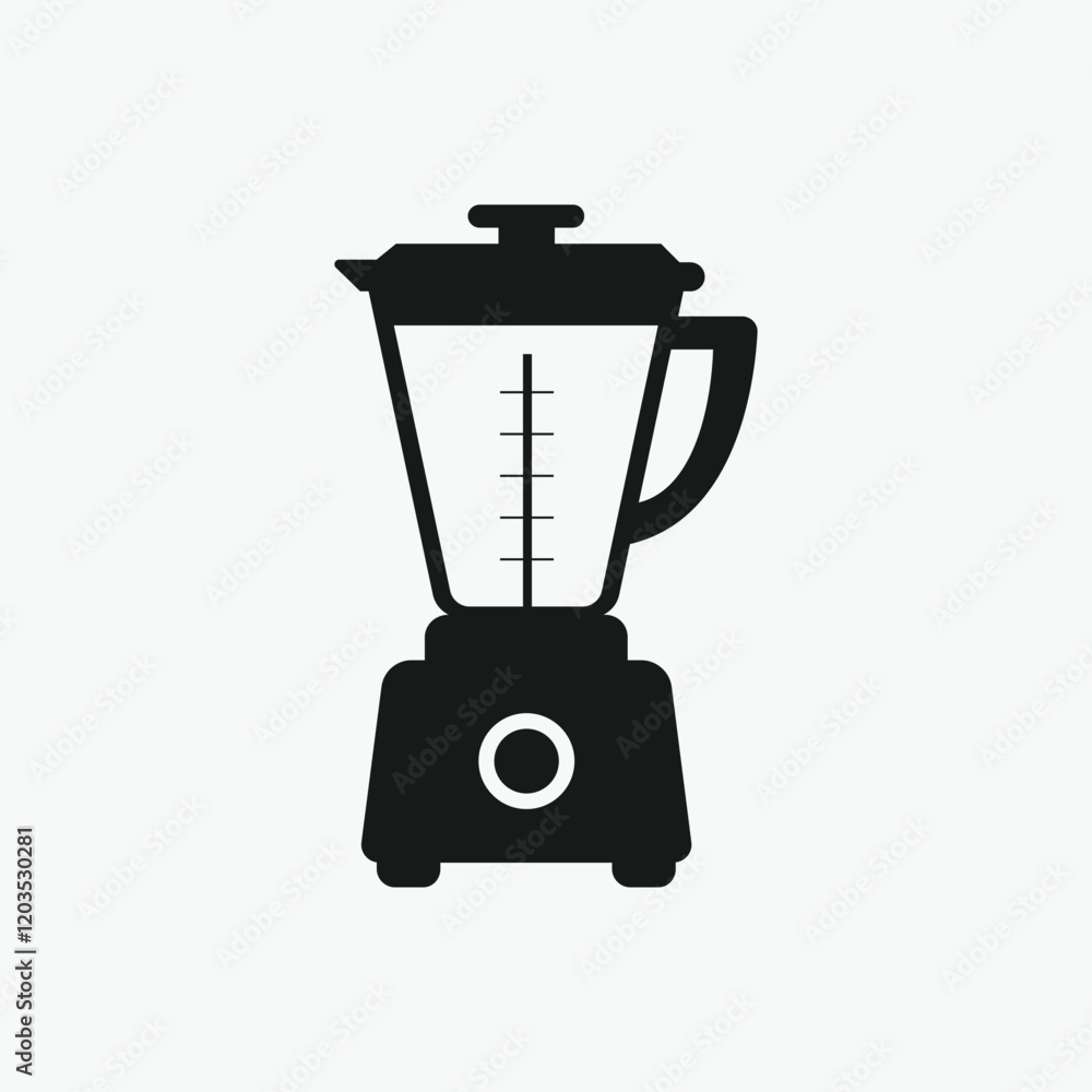 Simple, black and white silhouette of a modern blender. Simple, black and white silhouette of a modern blender.