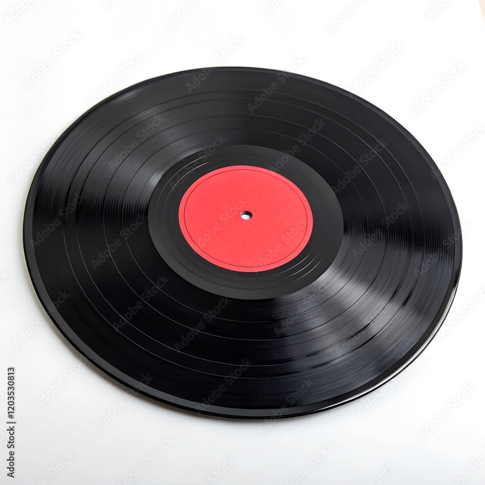 Black vinyl record lp album disc; isolated long play disk with blank label in red
Black vinyl record lp album disc; isolated long play disk with blank label in red