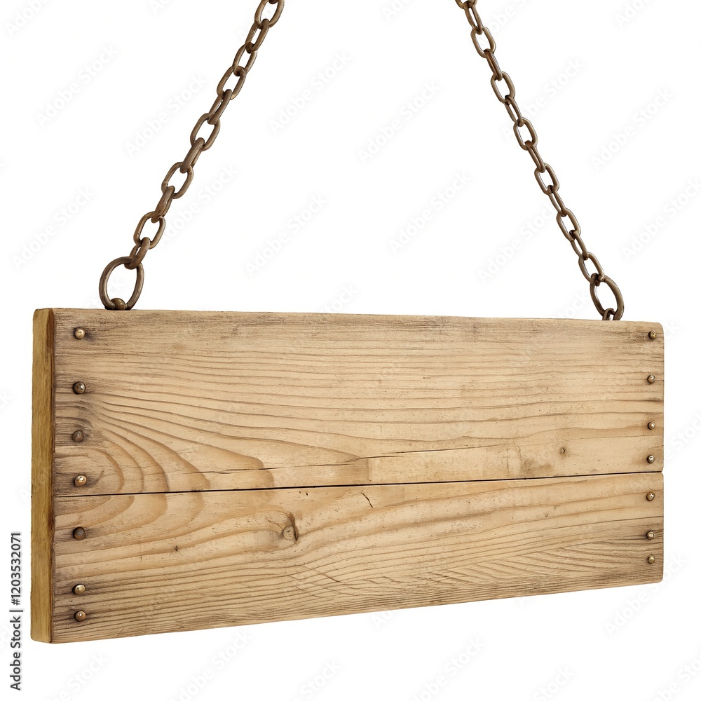 Wooden sign hanging on a rope on white background
Wooden sign hanging on a rope on white background