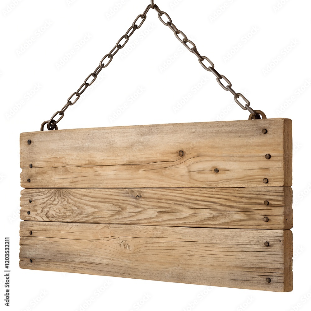 Wooden sign hanging on a rope on white background
Wooden sign hanging on a rope on white background