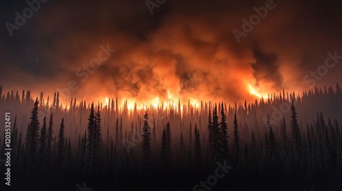 Raging Flames Spreading Through Maribous Forest photo