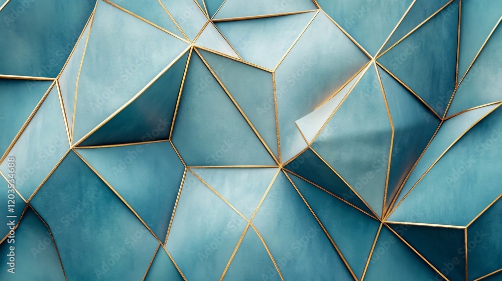 Abstract Teal and Gold Geometric Low Poly Background Abstract Teal and Gold Geometric Low Poly Background