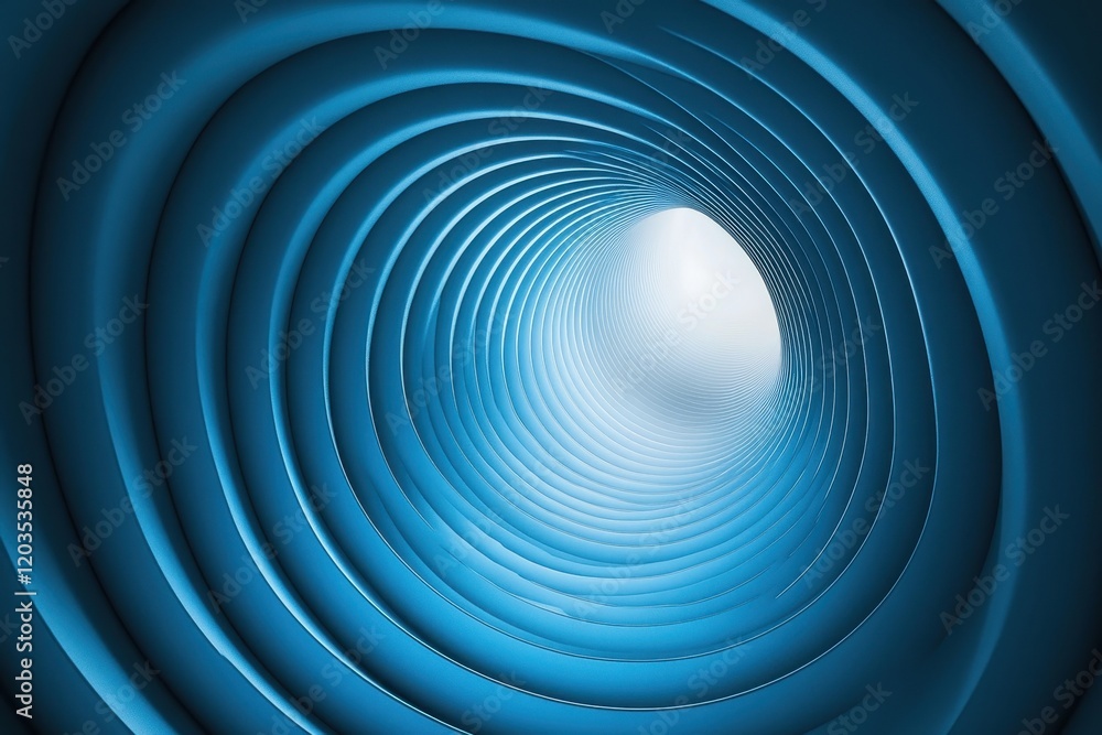 Intriguing spiral of a blue tunnel inviting exploration and curiosity in an abstract world. Generative AI Intriguing spiral of a blue tunnel inviting exploration and curiosity in an abstract world. Generative AI