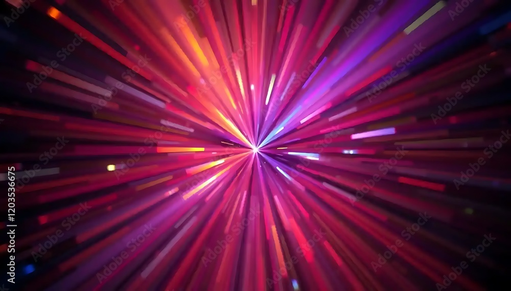 Abstract Radiating Light Streaks in Vivid Colors Abstract Radiating Light Streaks in Vivid Colors