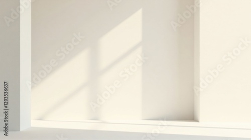 Wallpaper Mural Serene Minimalist Interior Sunlight Illuminating a Blank Wall, Perfect for Product Displays or Design Mockups Torontodigital.ca