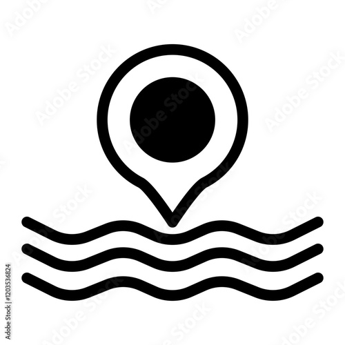 Swimming Pool Icon With Mixed Style