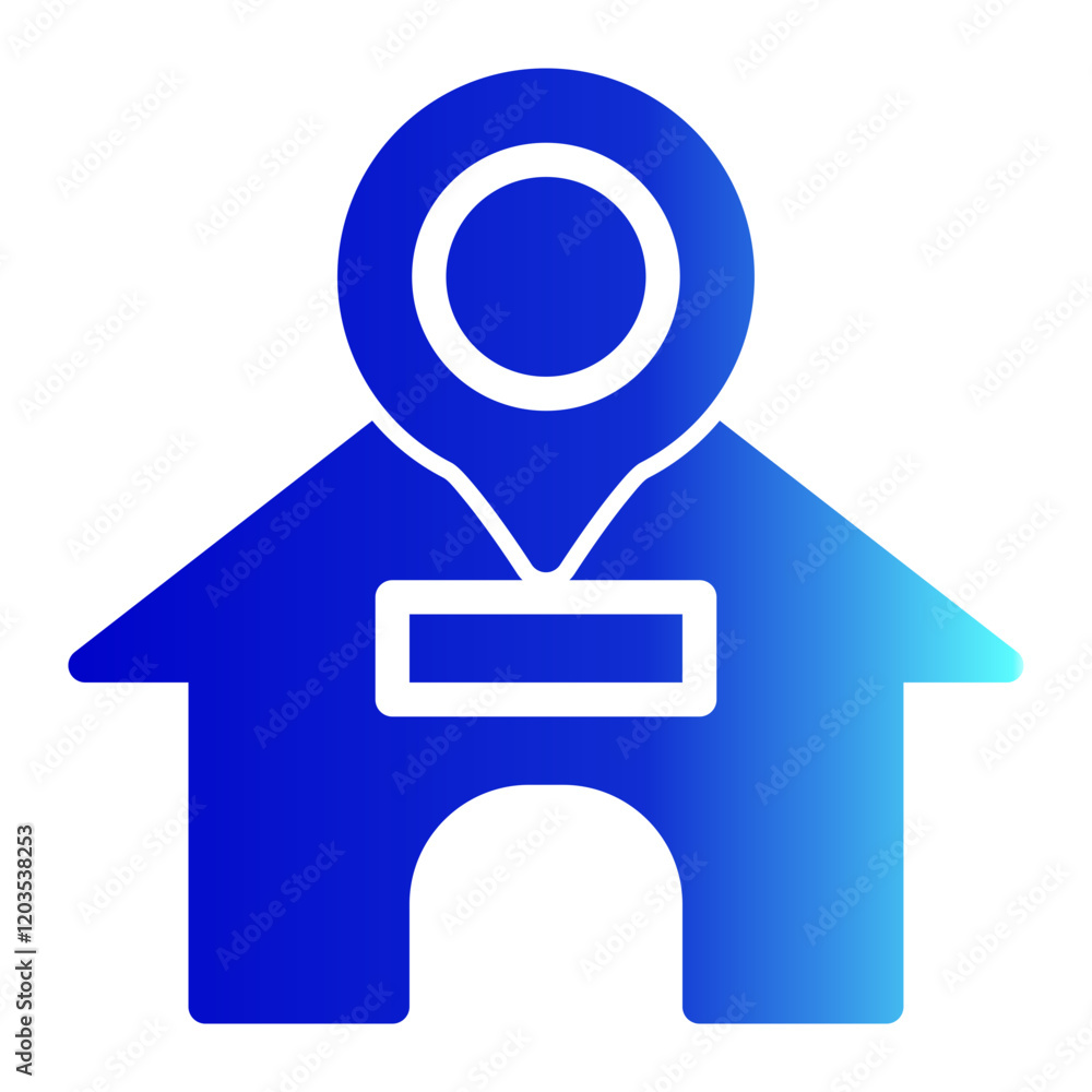 Home Location Icon With Solid Gradient Style Home Location Icon With Solid Gradient Style