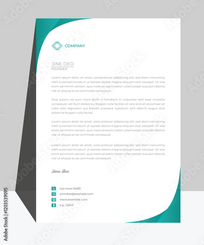 Letterhead design template for business. Simple and fist class letterhead design. Print for ready free download.