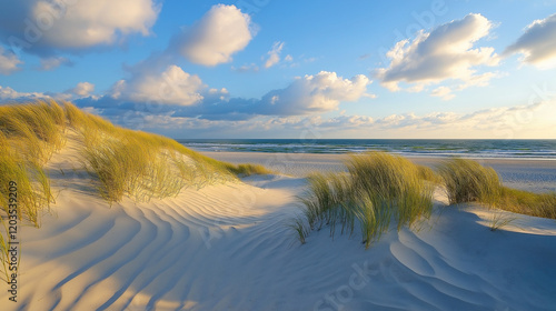 Sand Beach with Azure Ocean and Sunny Sky for Relaxing Tropical Vacation