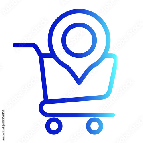 Supermarket Icon With Outline Gradient Style photo