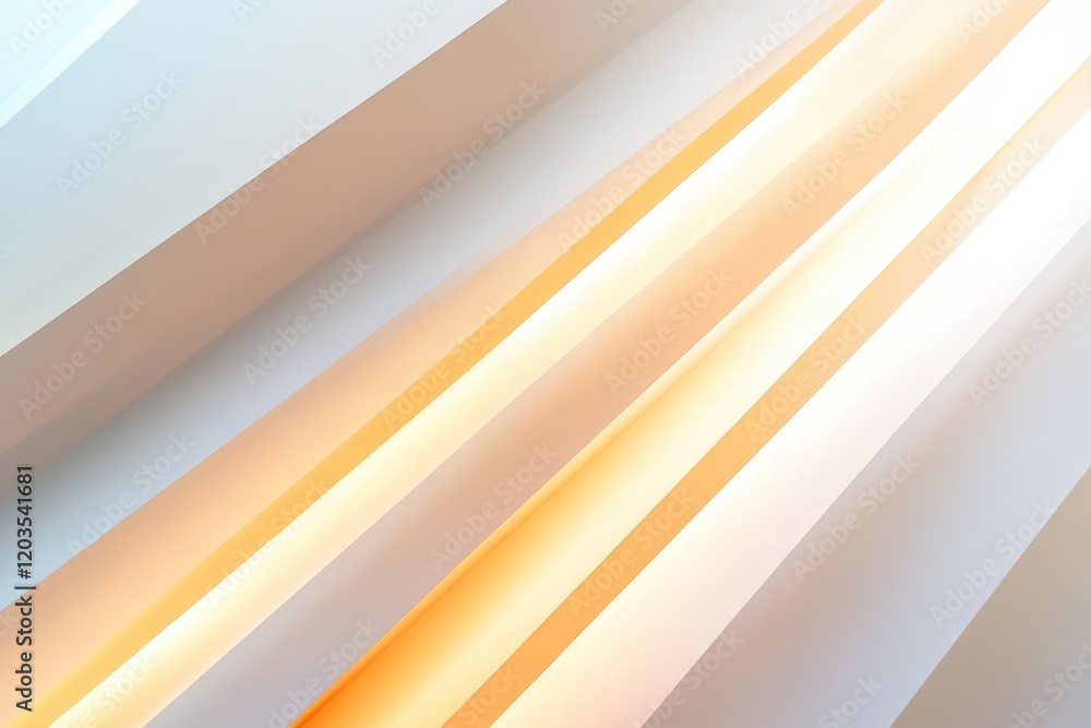 Obraz premium Soft rays of light streaming through geometric shapes in a modern interior setting at dawn. Generative AI