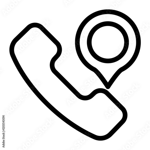 Phone Location Icon With Outline Style