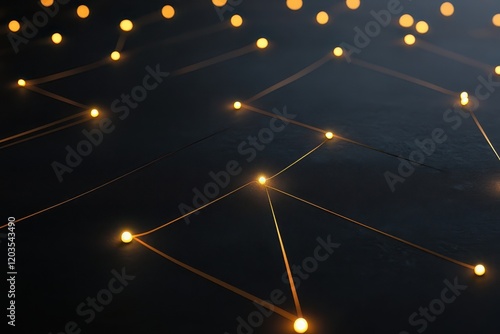 Connecting bright dots creates an intricate pattern on a dark surface, hinting at a galaxy of potential and imagination. Generative AI