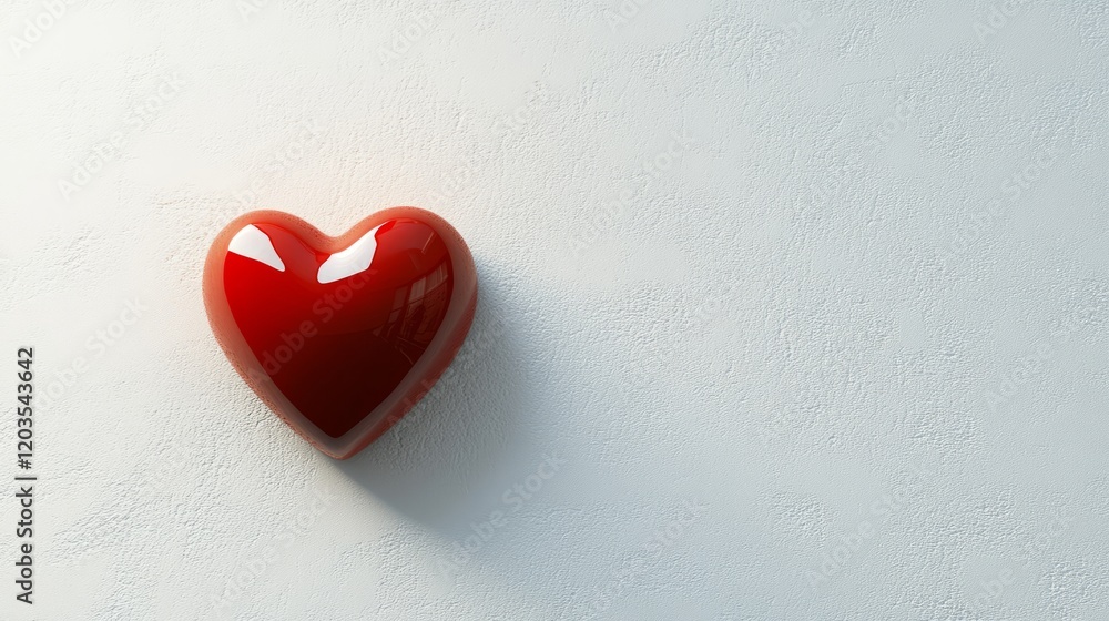 Simple, clean white background with a minimal red heart shape near the top Simple, clean white background with a minimal red heart shape near the top