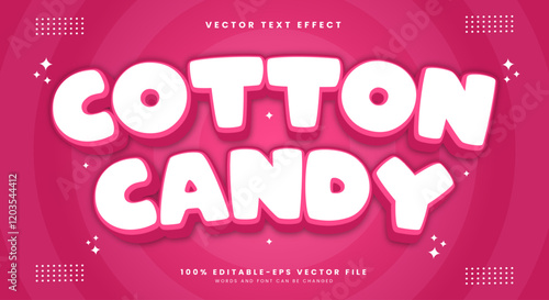 Cotton Candy Cute Style editable text effect Template