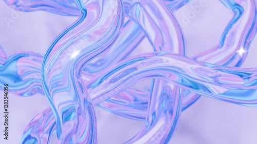 抽象的でホログラフィックな動く3D幾何学模様。4Kの背景のループアニメーション。