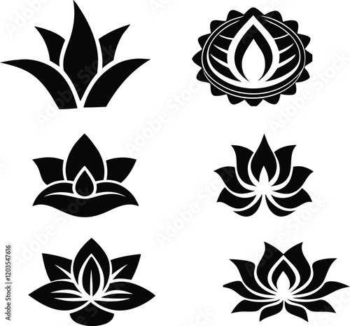 set of black and white icons