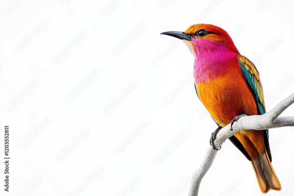 Obraz premium Vibrant Rainbow Bird Perched on Branch