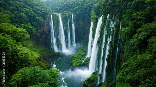 Lush Tropical Waterfalls