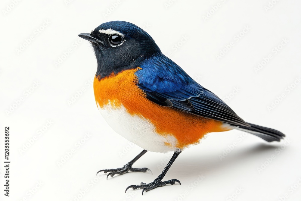 Fototapeta premium Vibrant blue, orange, and white bird