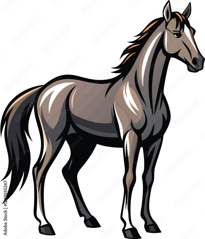 Obraz premium Beautiful animal horse vector artwork illustration 