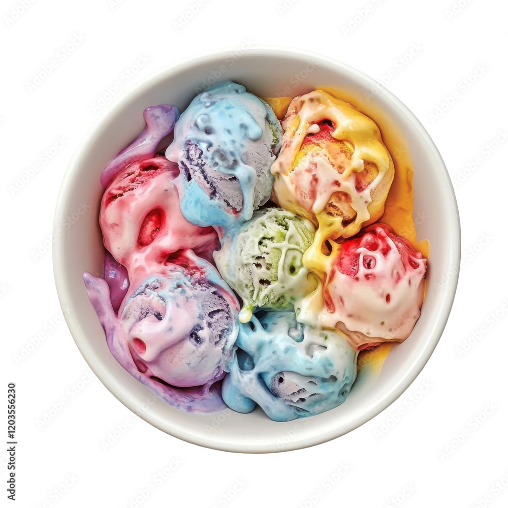 Colorful ice cream scoops in a bowl. Colorful ice cream scoops in a bowl.