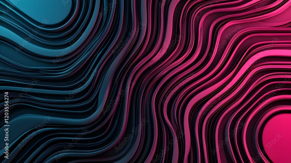 The image contains an abstract background of flowing, wavy lines that transition from dark teal to vibrant pink. The image contains an abstract background of flowing, wavy lines that transition from dark teal to vibrant pink.