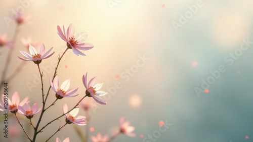 Wallpaper Mural Delicate Pink Blossoms in Soft Sunlight, a Serene and Peaceful Natural Scene Featuring Gentle Movement and Blurred Background Torontodigital.ca